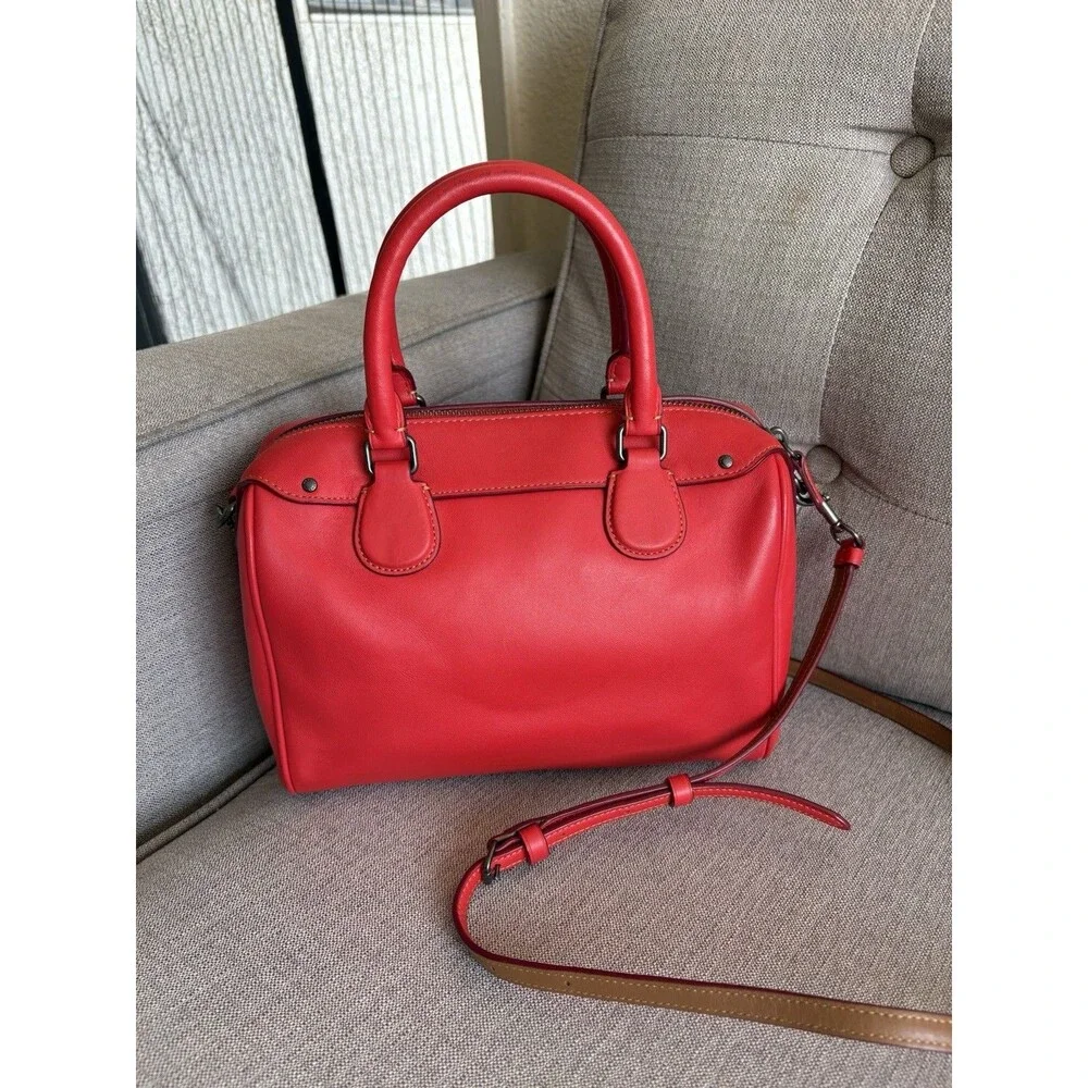 COACH x Disney 59371 Mickey Mouse leather Mini Bennett satchel Crossbody Bag Red